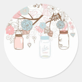 Land Mason Burk Baby Stickers Blue och Rosa Runt Klistermärke