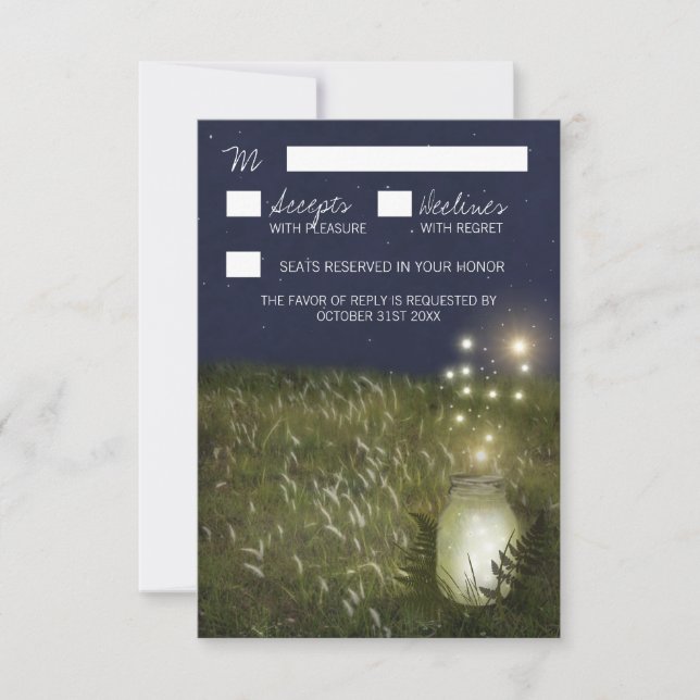 Land Mason Burk + Firefly Bröllop OSA Card Kort (Framsida)