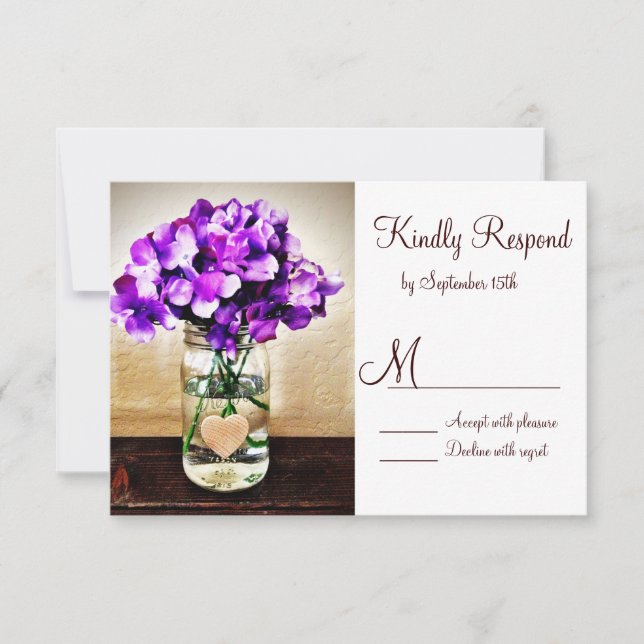 Land Mason Burk Hydrangea Bröllop OSA Card (Framsida)