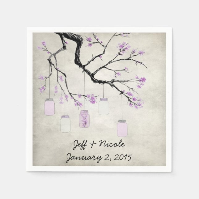 Land Mason Burk i Lavender Bröllop Pappersservett (Framsidan)