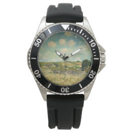 Land Meadow Landscape (av Alfred Sisley) Armbandsur