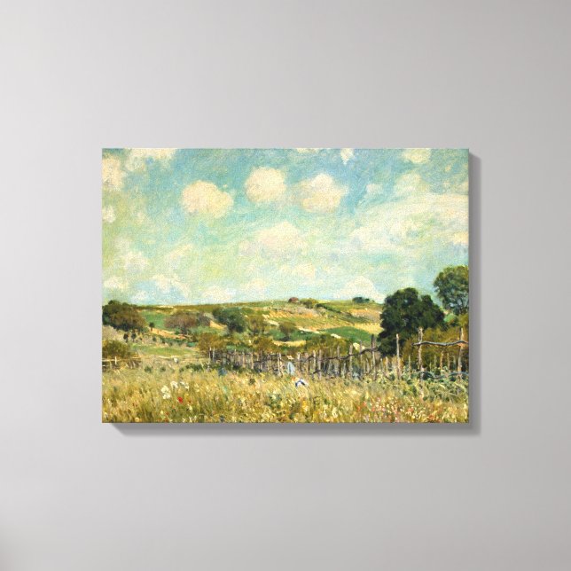 Land Meadow Landscape (av Alfred Sisley) Canvastryck (Framsida)