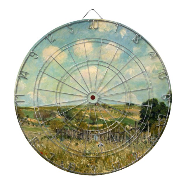 Land Meadow Landscape (av Alfred Sisley) Darttavla (Framsidan)