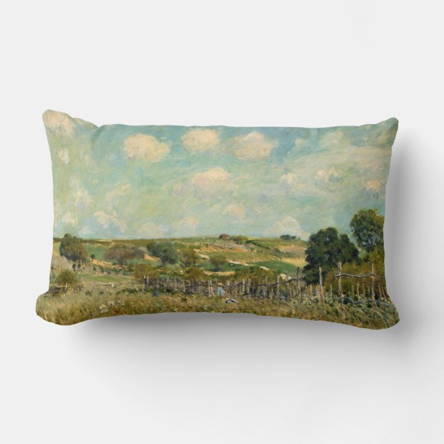 Land Meadow Landscape (av Alfred Sisley) Lumbarkudde (Framsida)