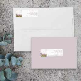 Land Meadow Watercolor Dusty Ro Adress Returadress Etikett