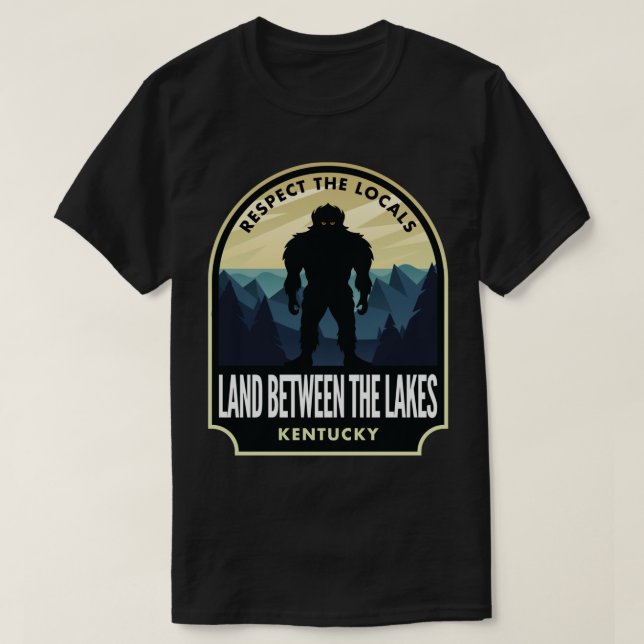 Land mellan Sjöar Kentucky Bigfoot Sasquatch T Shirt (Design framsida)