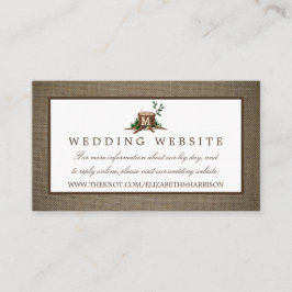 Land Monogram Träd & Burlap Bröllop webbplats Tilläggskort