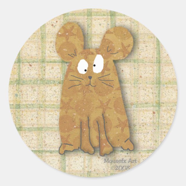 Land Mouse Sticker Runt Klistermärke (Framsida)