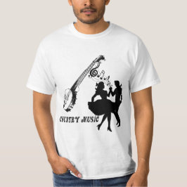 Land Music Banjo Square Dancers Silhouette art T Shirt