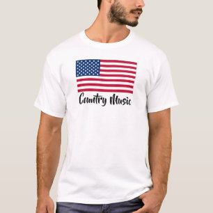 Land Music Fläkt USA flagga Patriotic American T Shirt