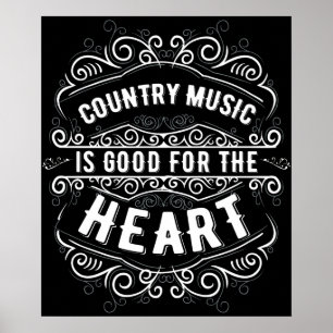 Land Music Gift Women Music Älskare Land Music Mus Poster