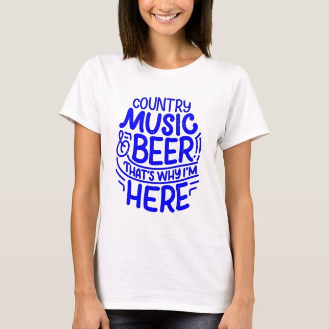 Land Music och öl T Shirt (Framsida)