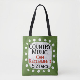 Land Music Review 5 Stars Tote Bag Tygkasse