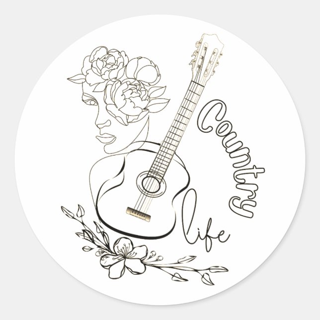 Land Music Runt Klistermärke (Framsida)