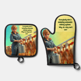 Land Mysigt mjölk, Oven Mitt och Pot Holder Set