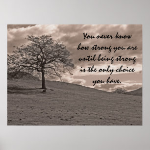 Land Oak Träd Sepia Poster