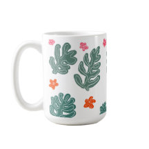 land och hav: blommor och växter av doodle mönster