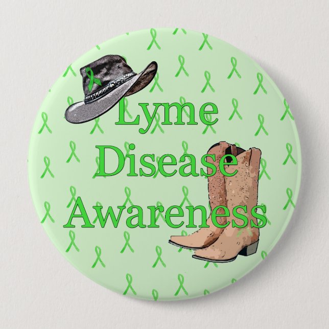 Land och Western Cowboycowgirl Lyme Disease Knapp (Framsida)