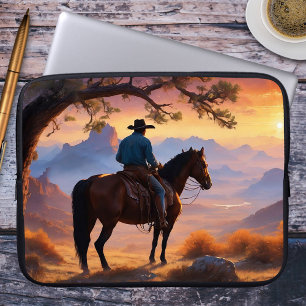 Land och Westerna Cowboy Horse Laptop sleeve