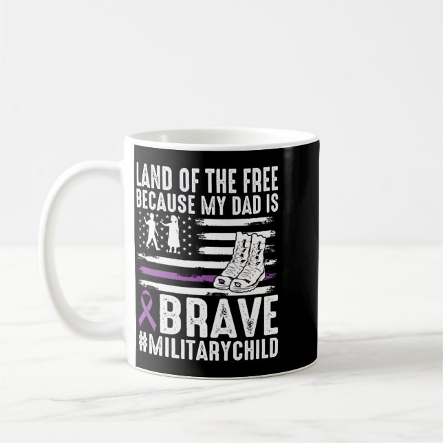 Land Of The Because Pappa Modig Stolt Militär Barn Kaffemugg (Vänster)