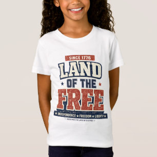 Land of the Free 1776 Patriotiskt flickor t-shirt