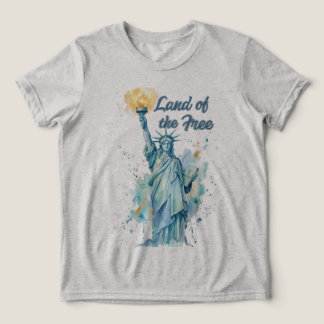 "Land of the Free - Akvarell Staty över Frihetens T Shirt