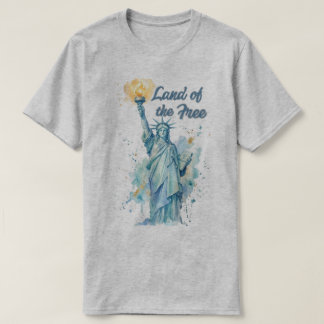 "Land of the Free - Akvarell Staty över Frihetsgud T Shirt