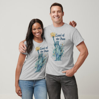 "Land of the Free - Akvarellstaty över Frihetsgudi T Shirt