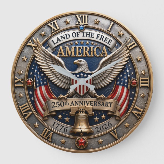 Land of the Free America 250th Anniversary Stor Klocka (Framsida)