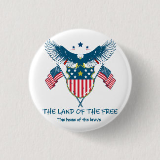 Land of the Free Eagle Button Knapp