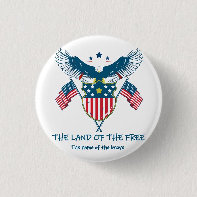 Land of the Free Eagle Button Knapp (Framsida)