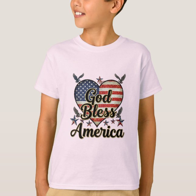 Land of the Free, Gud välsignad T-shirt design  (Framsida)
