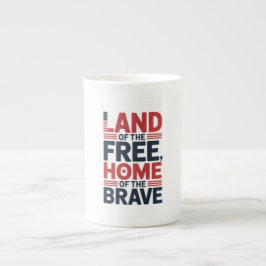 Land of the Free | Hem för de Modiga USA Tröja Benporslin Mugg