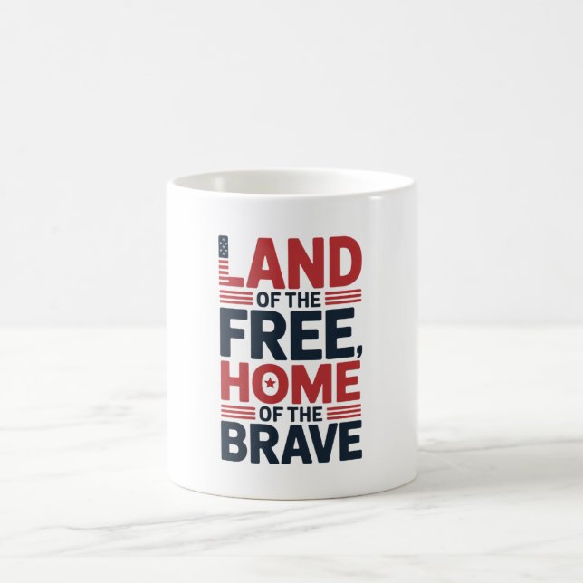 Land of the Free | Home of the Brave USA Shirt Kaffemugg (Center)