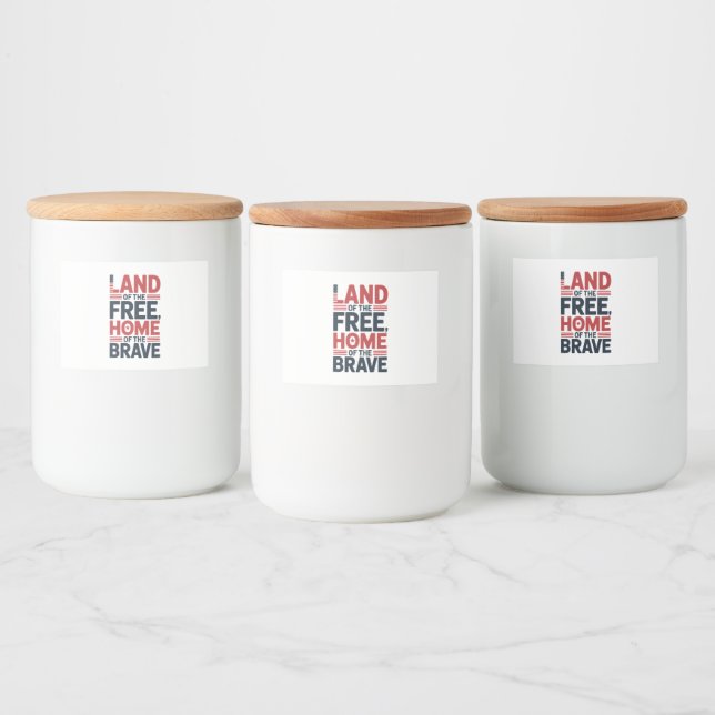 Land of the Free | Home of the Brave USA Shirt Mat Etiketter (Flaskor)