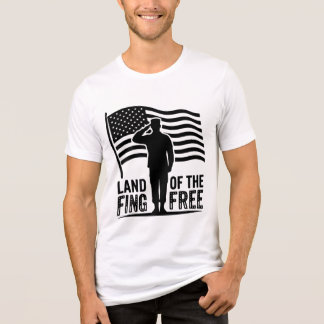 Land of the Free Militärhälsning Amerikansk Flagga T Shirt