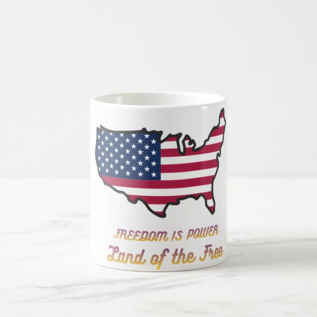 Land of the Free Patriotic Coffee Cup Kaffemugg (Center)