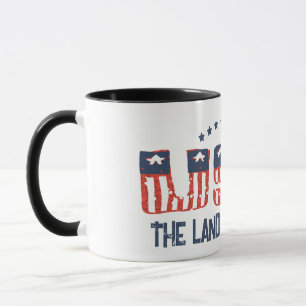 Land of the Free Patriotic Grunge Version Mugg