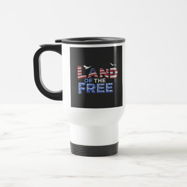"Land of the Free" Travel Coffee Mug. Resemugg (Vänster)