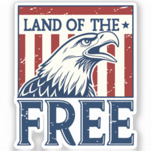 Land of the Free - Vintage USA Eagle Graphic Klistermärken