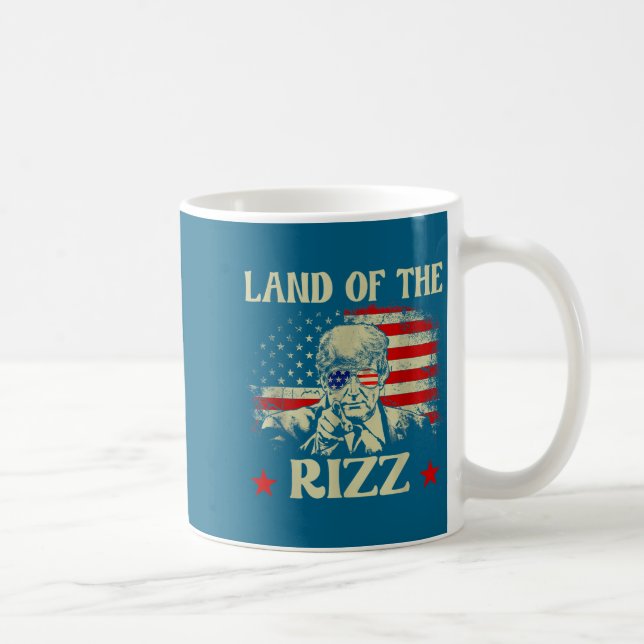 Land Of The Rizz Funny Patriotic Trump 4th Of July Kaffemugg (Höger)