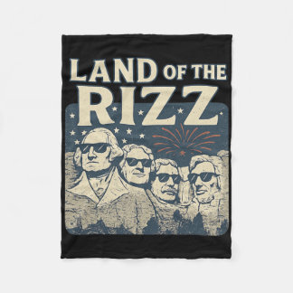Land Of The Rizz – Roligt Mount Rushmore 4:e Juli Fleecefilt