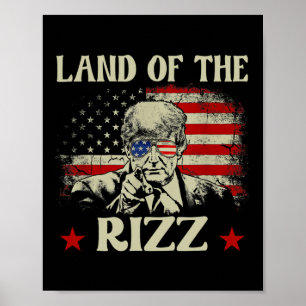 Land Of The Rizz Roligt Patriotiskt Trump 4:e Juli Poster