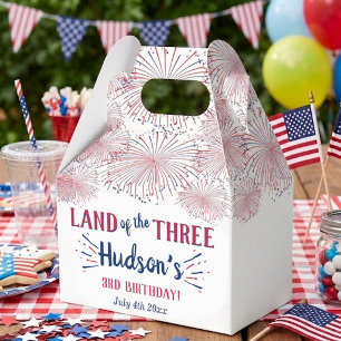 Land Of The Three! 4:e Juli 3:e Födelsedagsfest Presentaskar