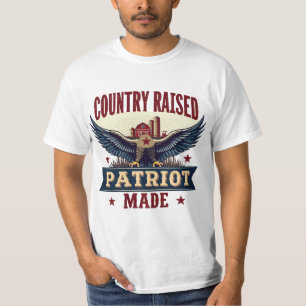 Land: Ökad patriot Made Eagle med Barn och Tr T Shirt