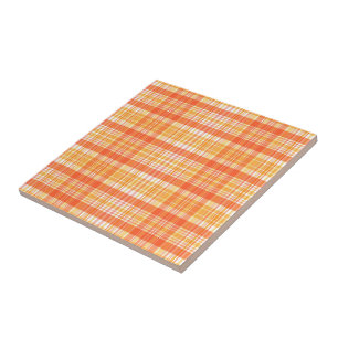 Land Orange Gult Plaid Kakelplatta