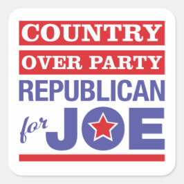 Land Över Party / Republican for Joe Biden Fyrkantigt Klistermärke