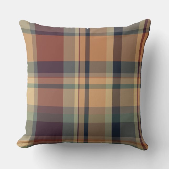 Land på den brittiska rustiska jordbrukaren tartan kudde (Framsida)