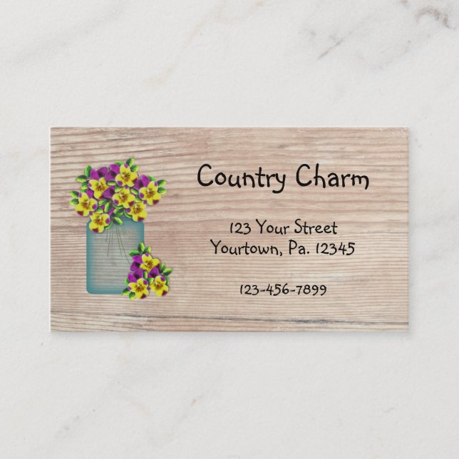 Land Pansies Affärskort Visitkort (Framsida)