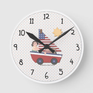 Land Patriotic Wall Clock Rund Klocka